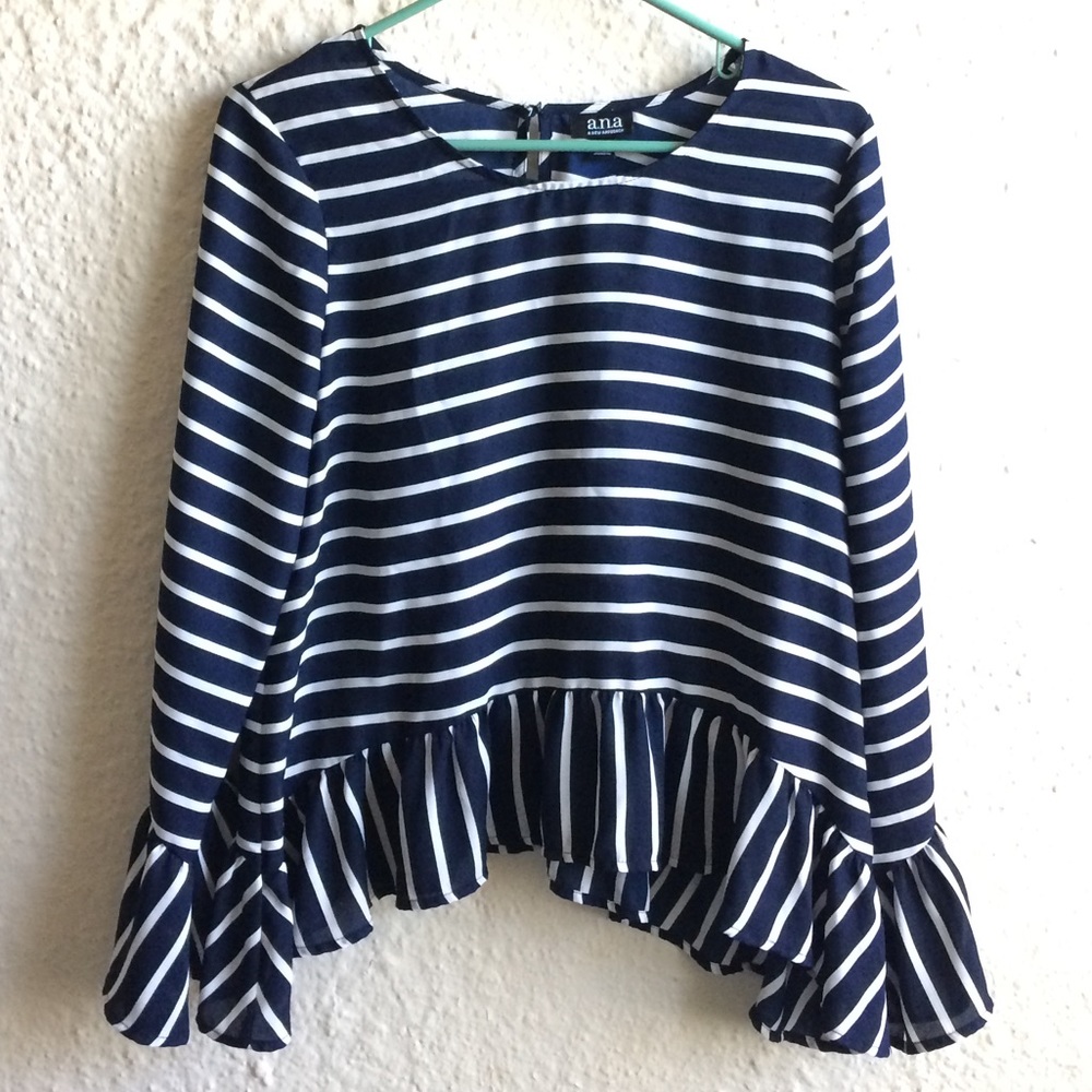 a.n.a Long Sleeve Blouse w/ Ruffles